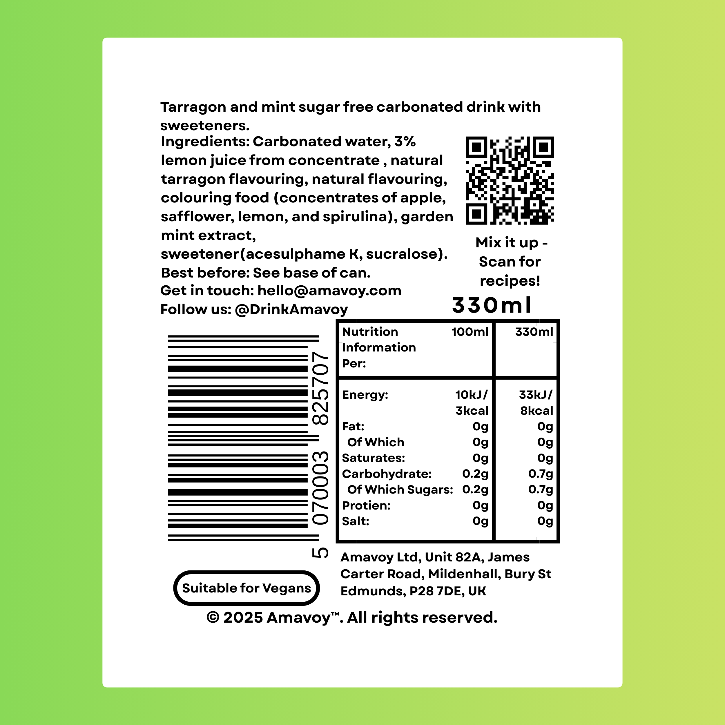 Amavoy - Zero Sugar 24 Pack